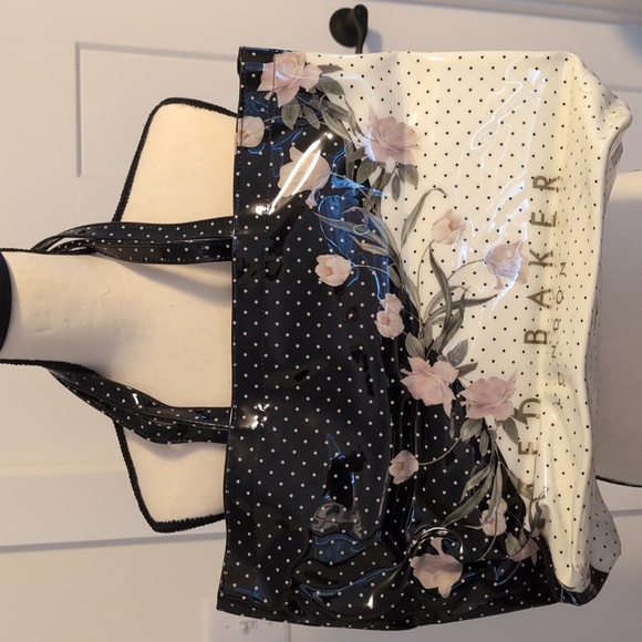 Ted Baker Black and White Floral Tote - Picture 2 of 6